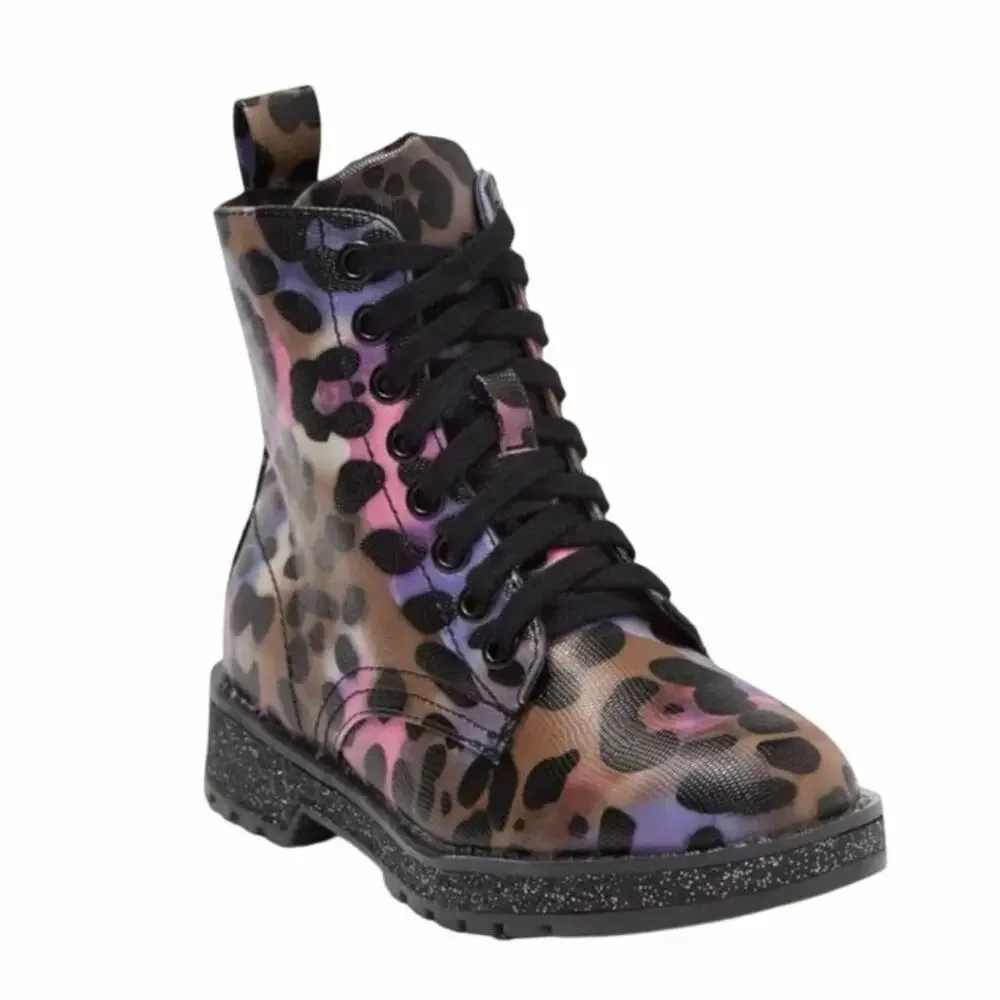 MIA Girls 3M Guiletta Combat Boots Multi Leopard New